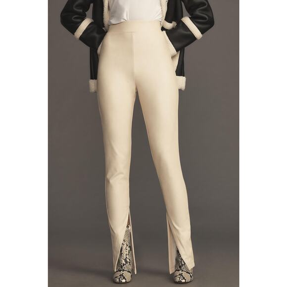 nwt ANTHROPOLOGIE Avec Les Filles sz L High-Waisted Faux Leather Slit Leggings - Picture 3 of 6